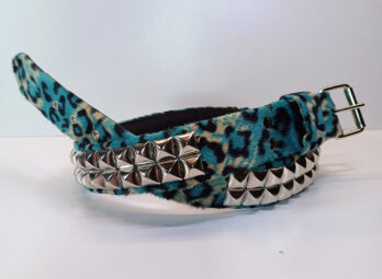 Cinturón  leopardo azul pirámides