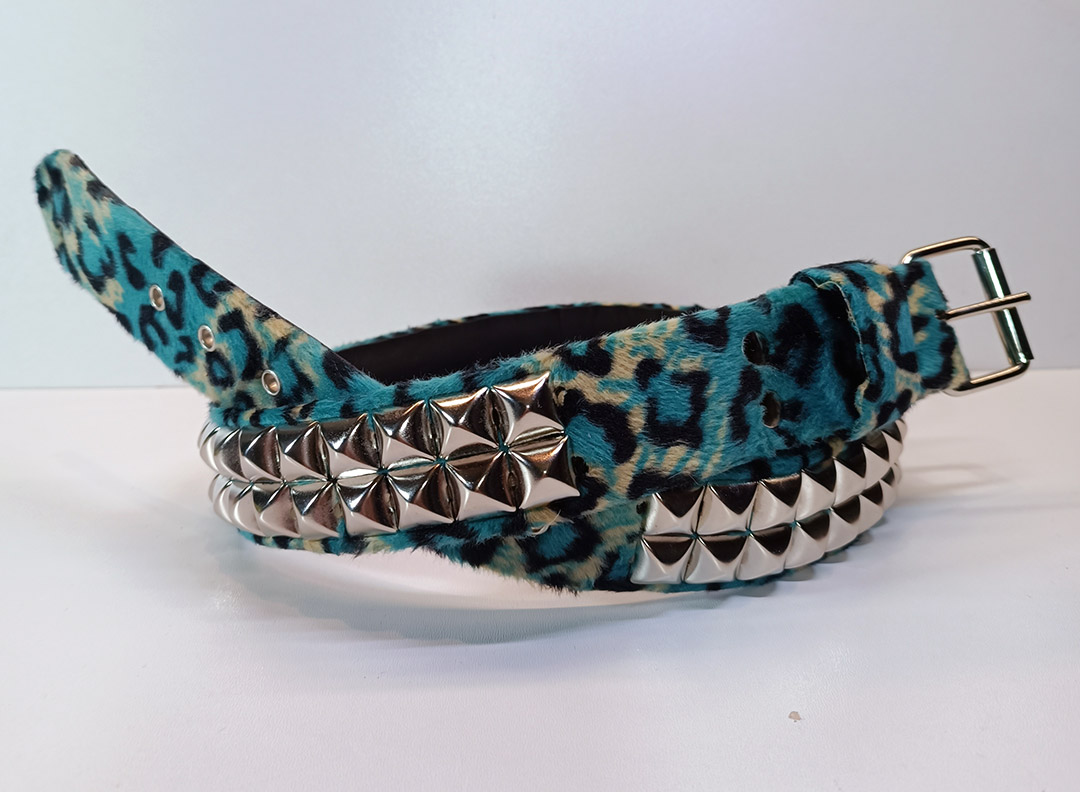 Cinturón leopardo azul pirámides