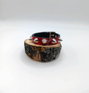 Pulsera serpiente rojo pincho