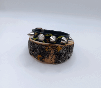 Pulsera cueropardo verde pincho